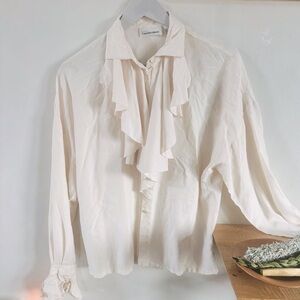 Gorgeous Vintage Silk Ruffled Blouse